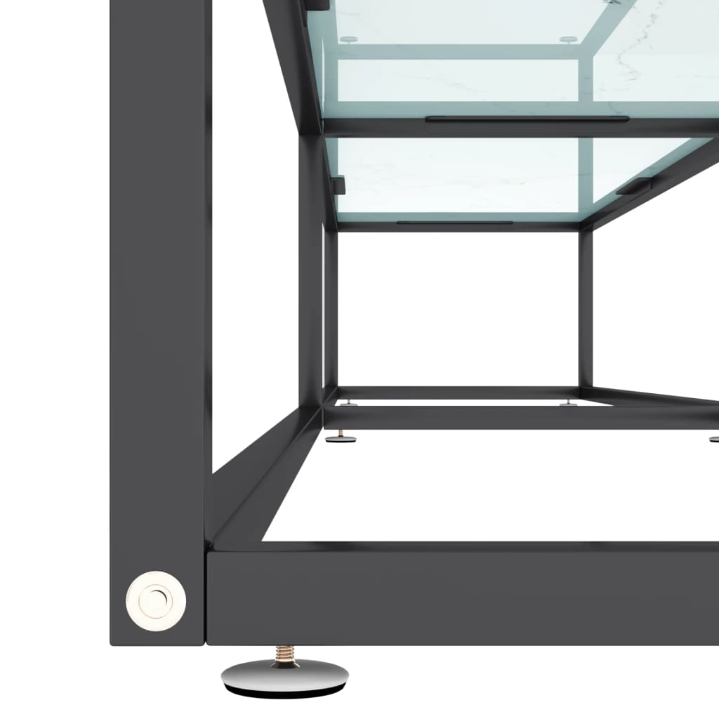 Έπιπλο Τηλεόρασης Λευκό Όψη Μαρμάρου 220x40x40,5εκ Ψημένο Γυαλί