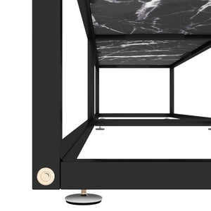 Έπιπλο Τηλεόρασης Μαύρο Όψη Μαρμάρου 220x40x40,5εκ Ψημένο Γυαλί