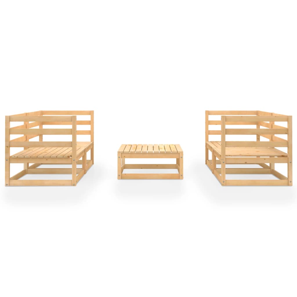 Σαλόνι Κήπου 5 Τεμαχίων από Μασίφ Ξύλο Πεύκου - PAKOBAZAAR