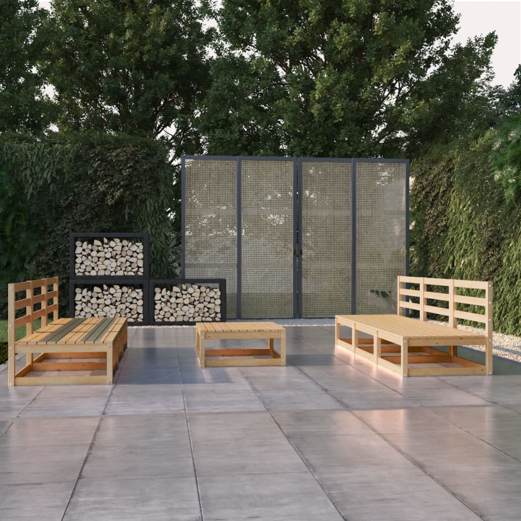 Σαλόνι Κήπου 7 Τεμαχίων από Μασίφ Ξύλο Πεύκου - PAKOBAZAAR