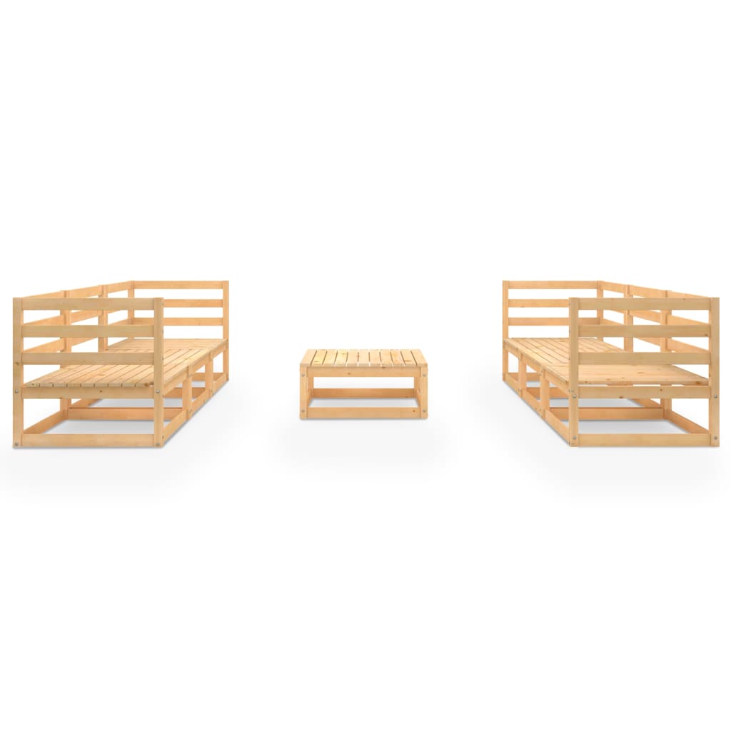 Σαλόνι Κήπου 7 Τεμαχίων από Μασίφ Ξύλο Πεύκου - PAKOBAZAAR