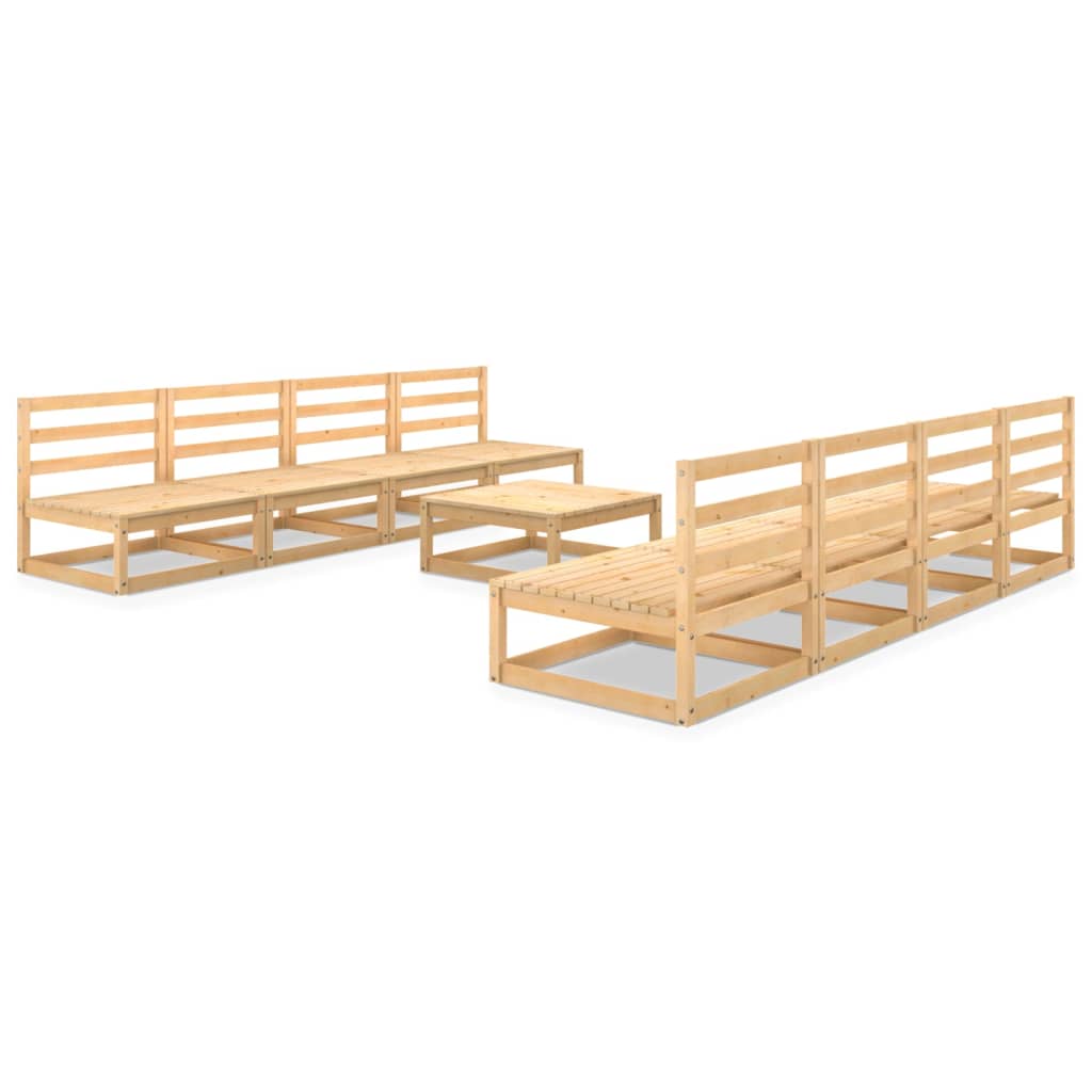 Σαλόνι Κήπου 9 Τεμαχίων από Μασίφ Ξύλο Πεύκου - PAKOBAZAAR