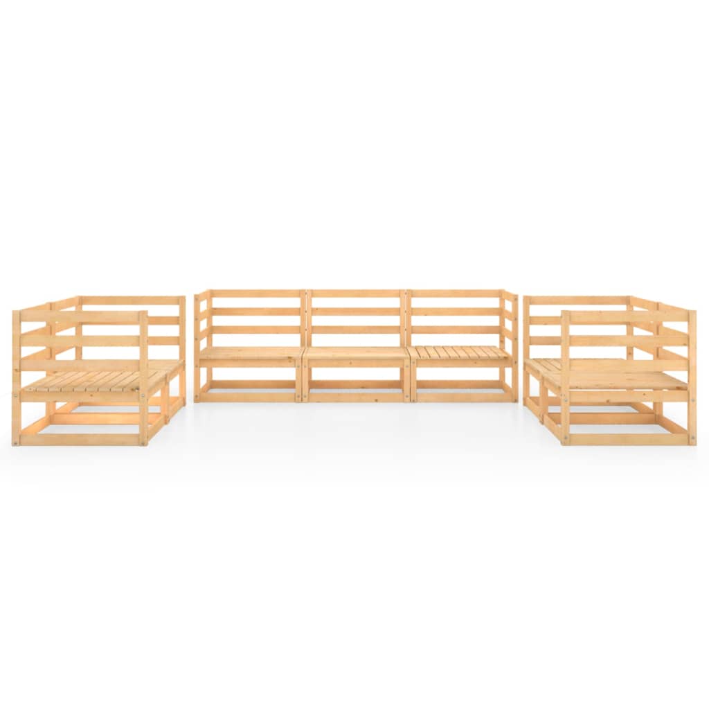 Σαλόνι Κήπου 7 Τεμαχίων από Μασίφ Ξύλο Πεύκου - PAKOBAZAAR