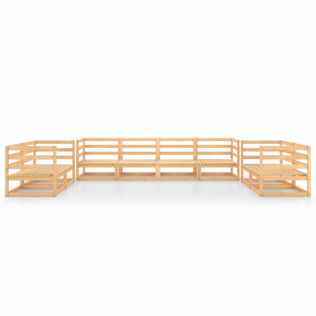 Σαλόνι Κήπου 8 Τεμαχίων από Μασίφ Ξύλο Πεύκου - PAKOBAZAAR