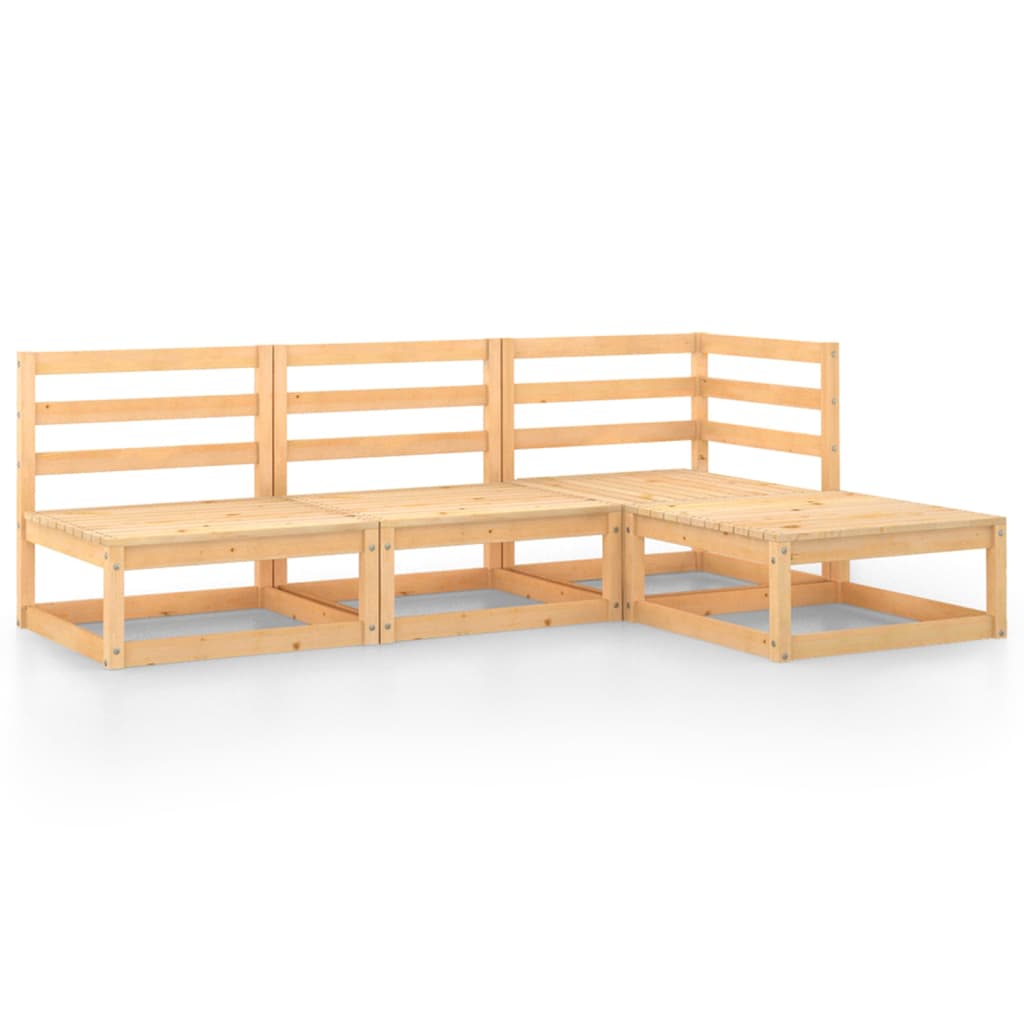 Σαλόνι Κήπου 4 Τεμαχίων από Μασίφ Ξύλο Πεύκου - PAKOBAZAAR