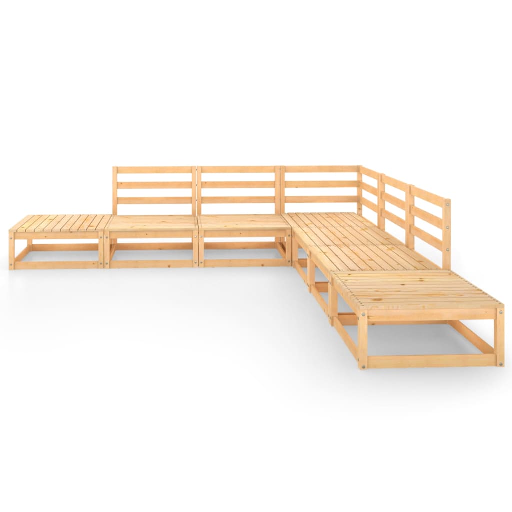 Σαλόνι Κήπου 7 Τεμαχίων από Μασίφ Ξύλο Πεύκου - PAKOBAZAAR