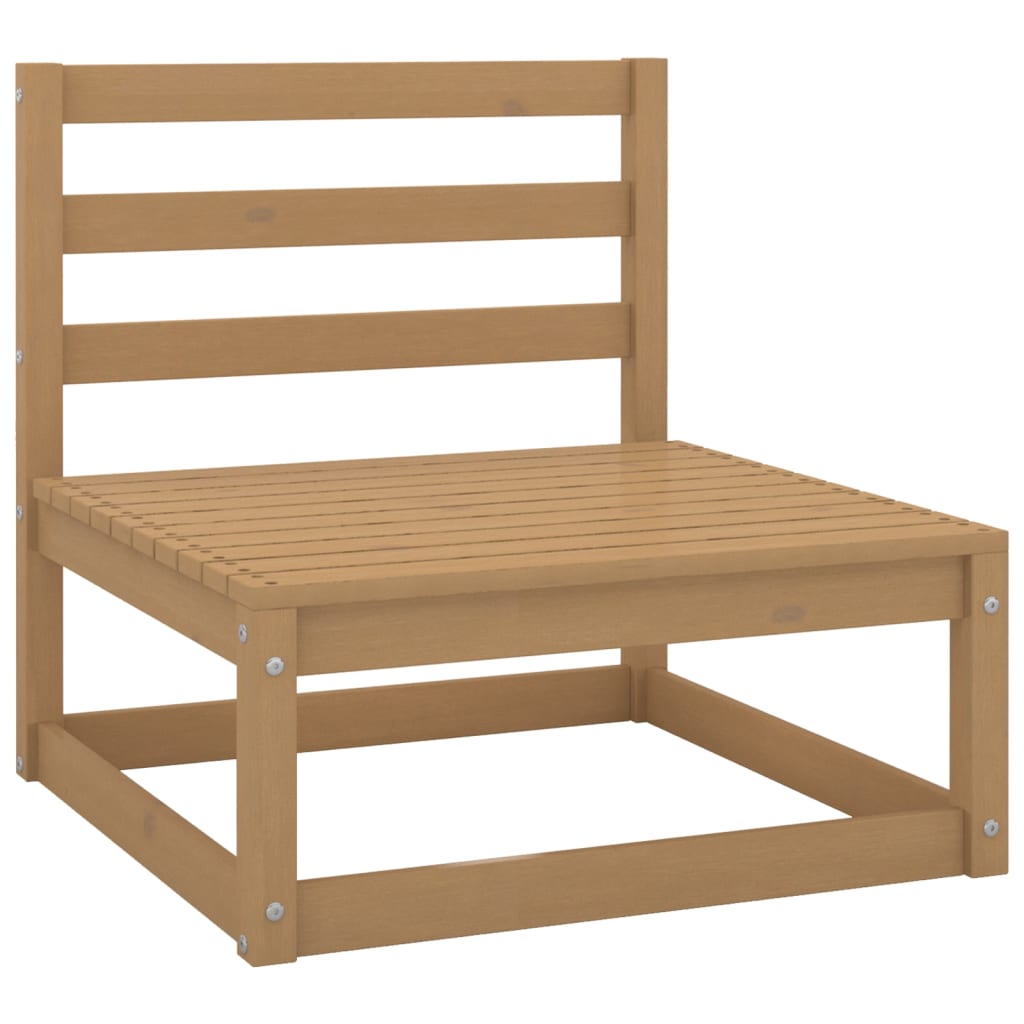 Σαλόνι Κήπου Σετ 9 Τεμαχίων Καφέ Μελί από Μασίφ Ξύλο Πεύκου