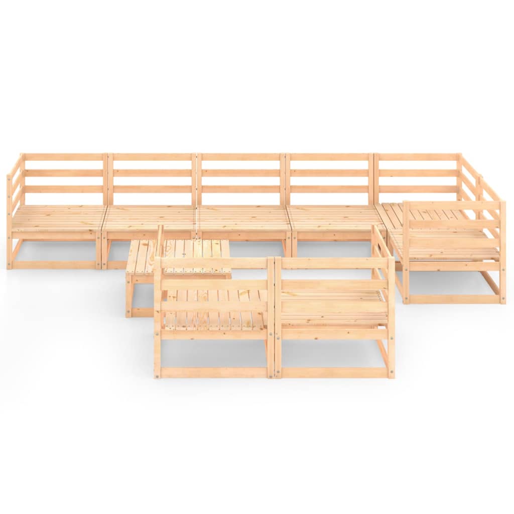 Σαλόνι Κήπου 9 Τεμαχίων από Μασίφ Ξύλο Πεύκου - PAKOBAZAAR