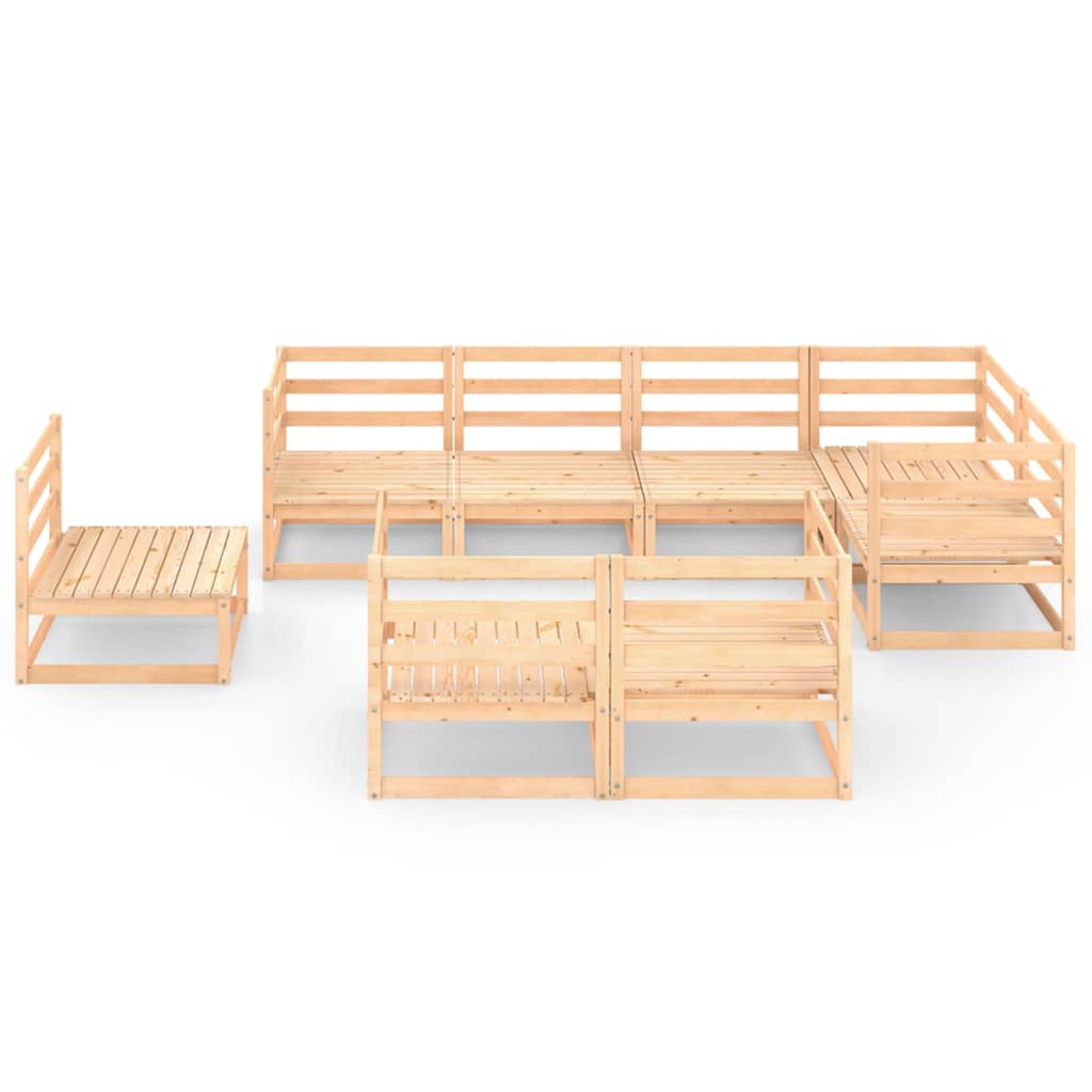 Σαλόνι Κήπου 8 Τεμαχίων από Μασίφ Ξύλο Πεύκου - PAKOBAZAAR