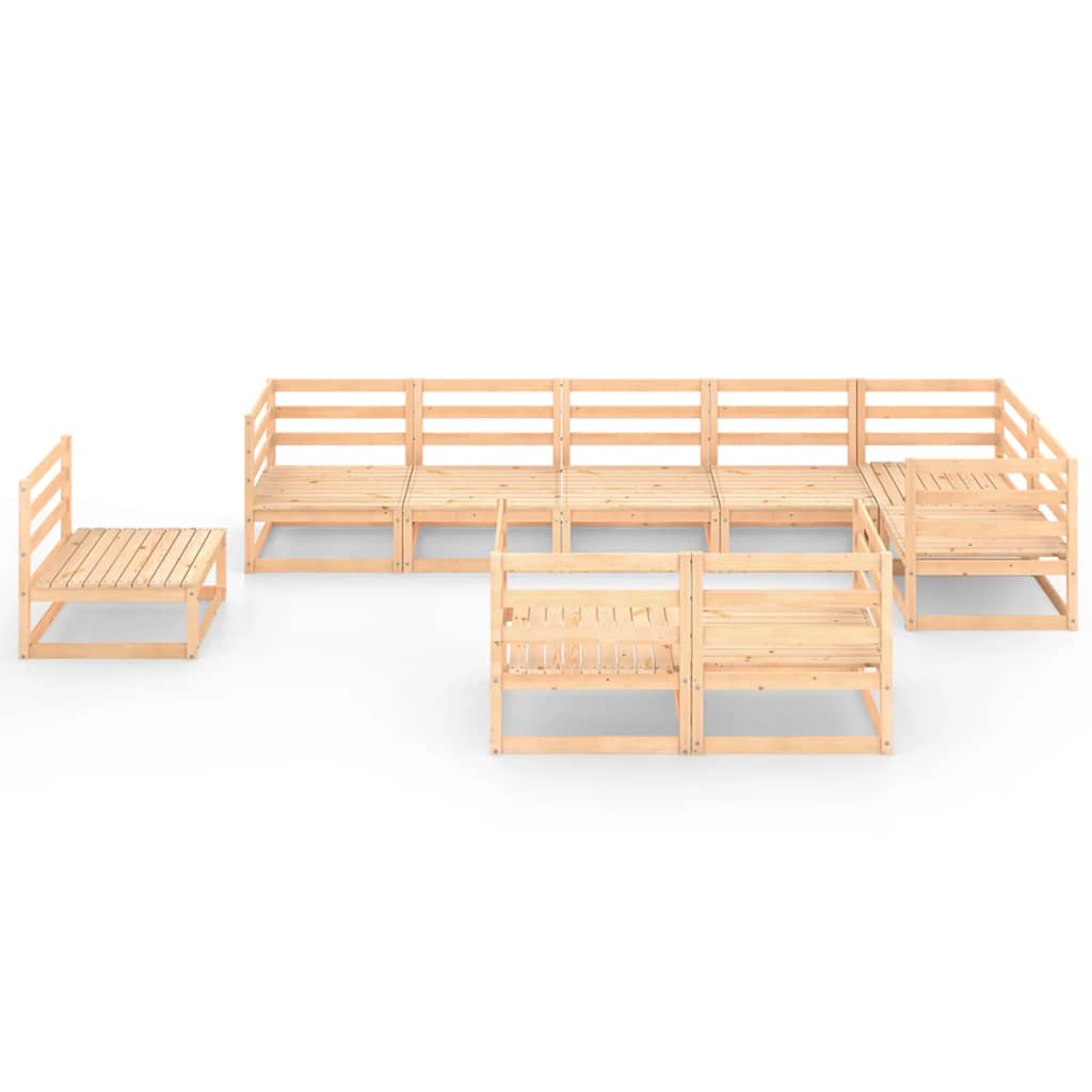 Σαλόνι Κήπου 9 Τεμαχίων από Μασίφ Ξύλο Πεύκου - PAKOBAZAAR