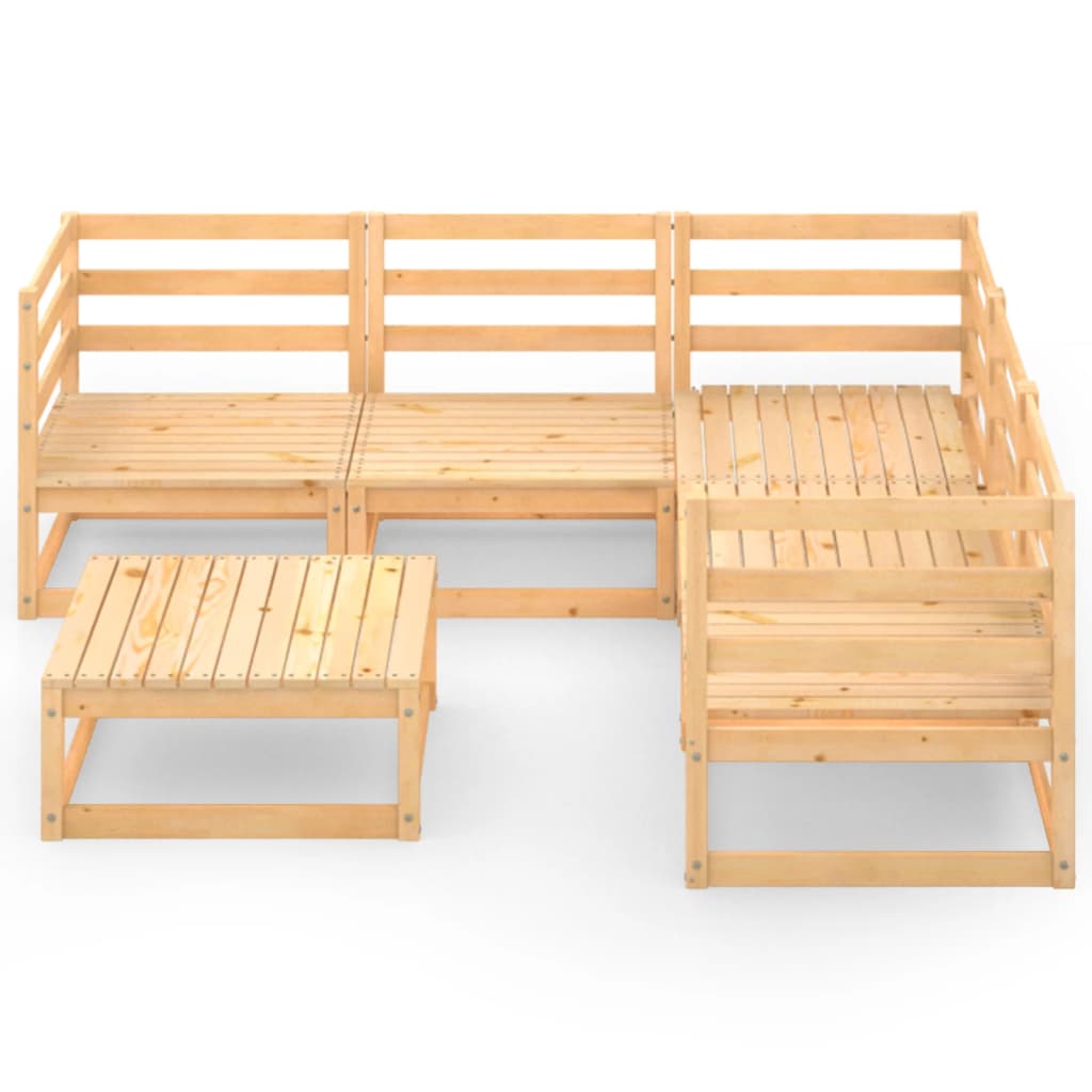 Σαλόνι Κήπου 6 Τεμαχίων από Μασίφ Ξύλο Πεύκου - PAKOBAZAAR