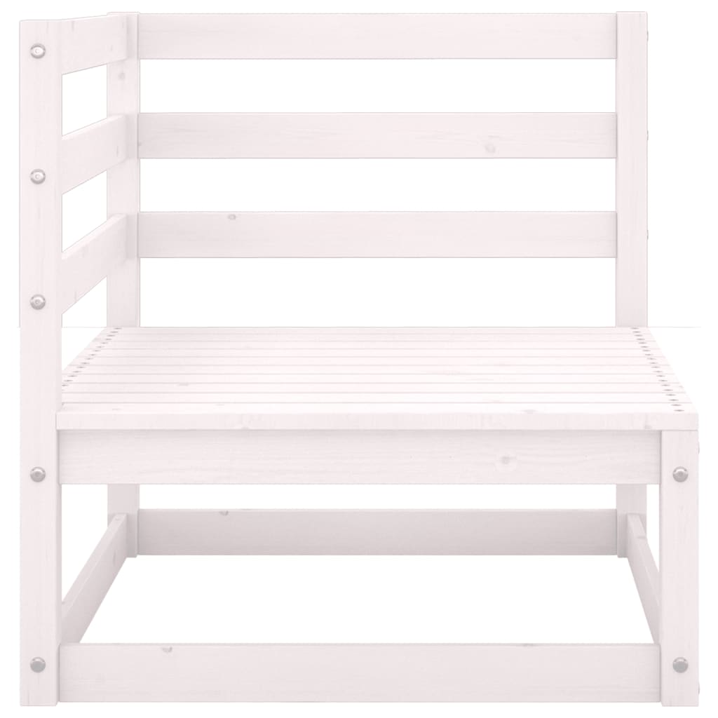 Σαλόνι Κήπου Σετ 7 Τεμαχίων Λευκό από Μασίφ Ξύλο Πεύκου - PAKOBAZAAR