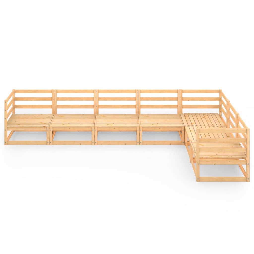 Σαλόνι Κήπου 7 Τεμαχίων από Μασίφ Ξύλο Πεύκου - PAKOBAZAAR