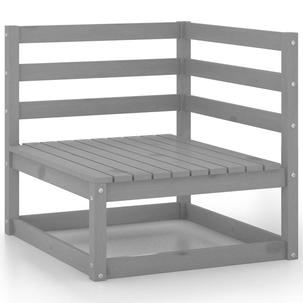 Σαλόνι Κήπου Σετ 10 Τεμαχίων Γκρι από Μασίφ Ξύλο Πεύκου - PAKOBAZAAR