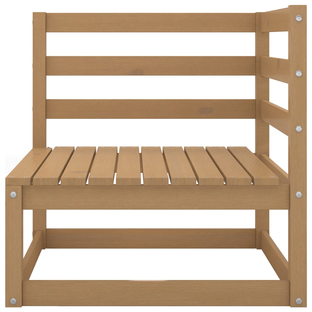 Σαλόνι Κήπου Σετ 11 Τεμαχίων Καφέ Μελί από Μασίφ Ξύλο Πεύκου - Pakobazaar