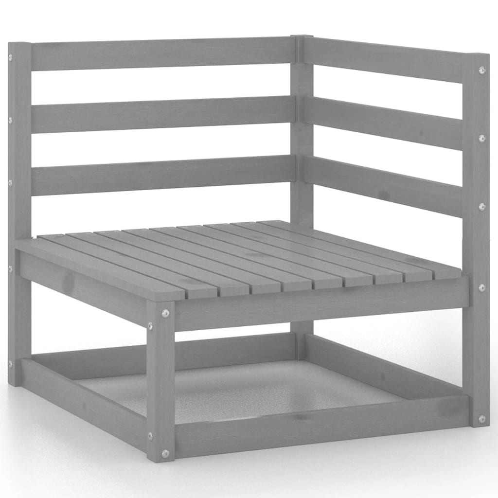 Σαλόνι Κήπου Σετ 10 Τεμαχίων Γκρι από Μασίφ Ξύλο Πεύκου - PAKOBAZAAR