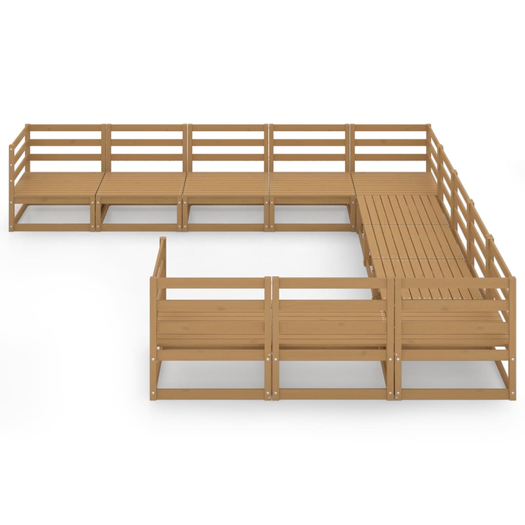 Σαλόνι Κήπου 11 Τεμαχίων από Μασίφ Ξύλο Πεύκου - PAKOBAZAAR