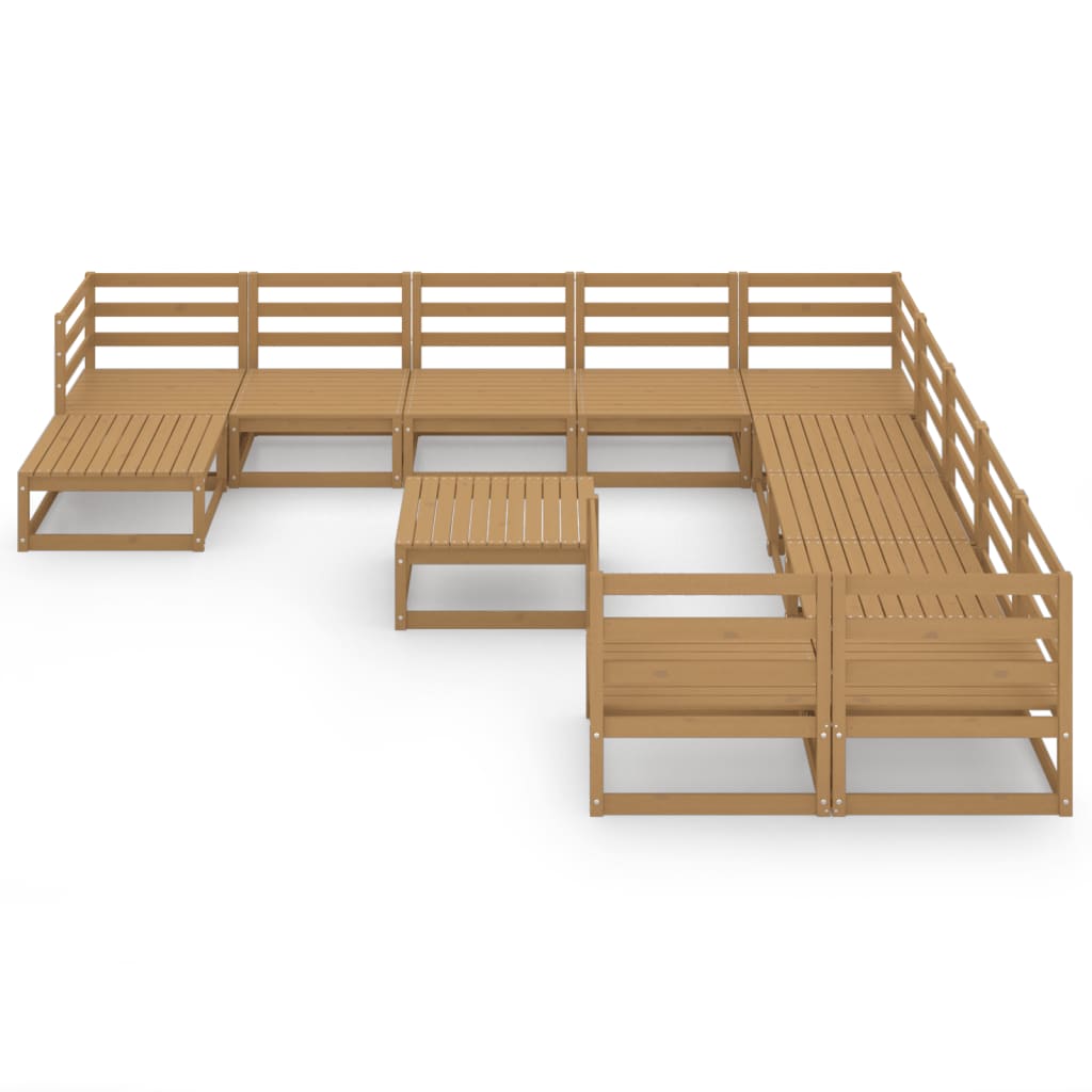 Σαλόνι Κήπου 12 Τεμαχίων από Μασίφ Ξύλο Πεύκου