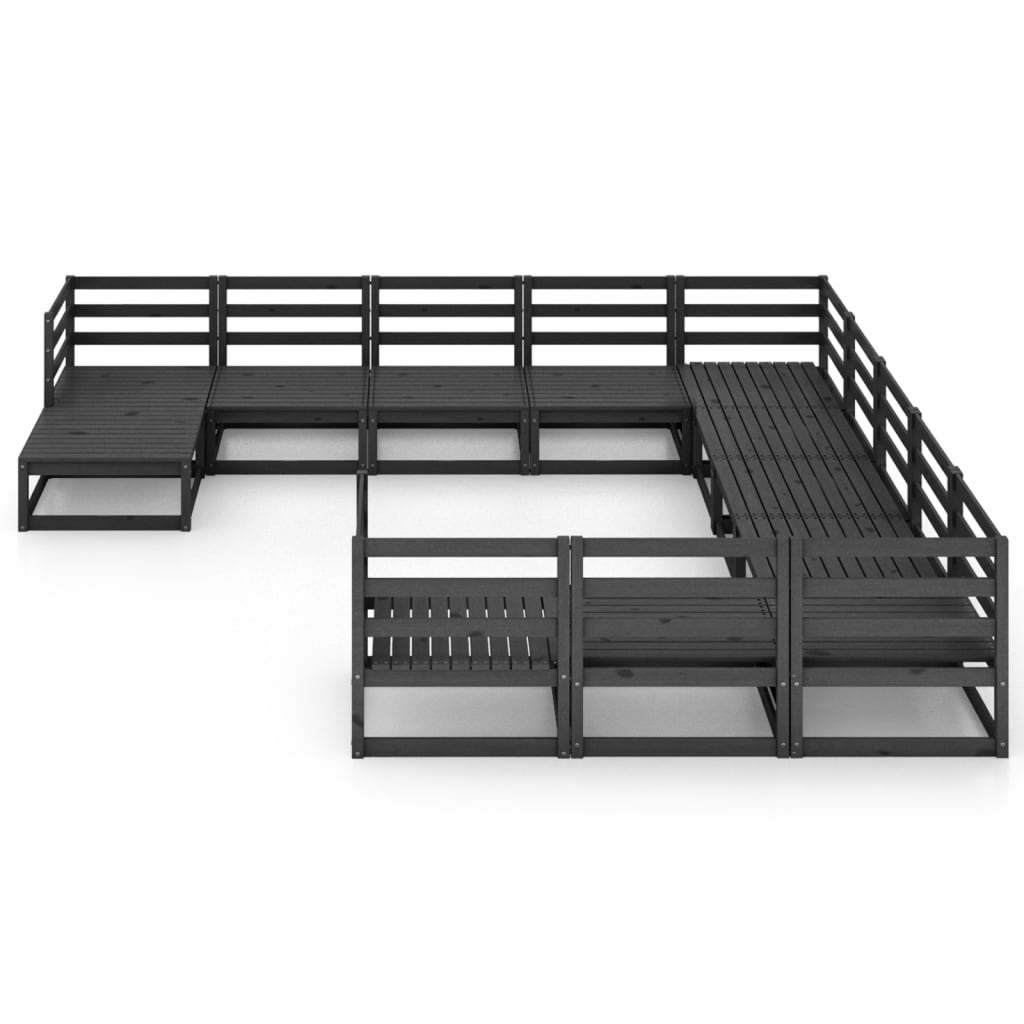 Σαλόνι Κήπου 12 Τεμαχίων από Μασίφ Ξύλο Πεύκου - PAKOBAZAAR