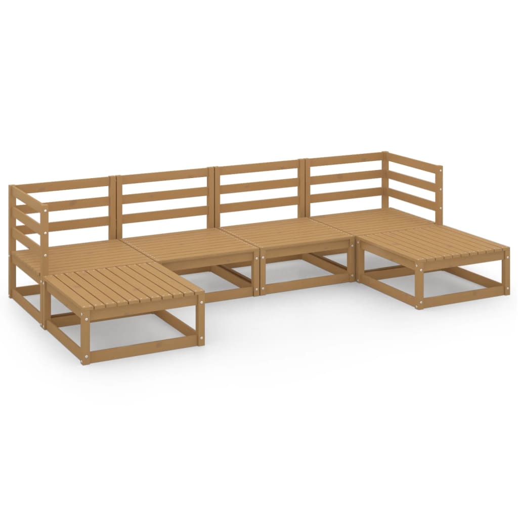 Σαλόνι Κήπου 6 Τεμαχίων από Μασίφ Ξύλο Πεύκου - PAKOBAZAAR