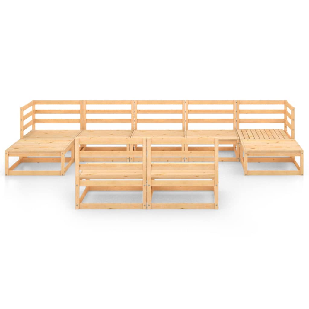 Σαλόνι Κήπου 9 Τεμαχίων από Μασίφ Ξύλο Πεύκου - PAKOBAZAAR