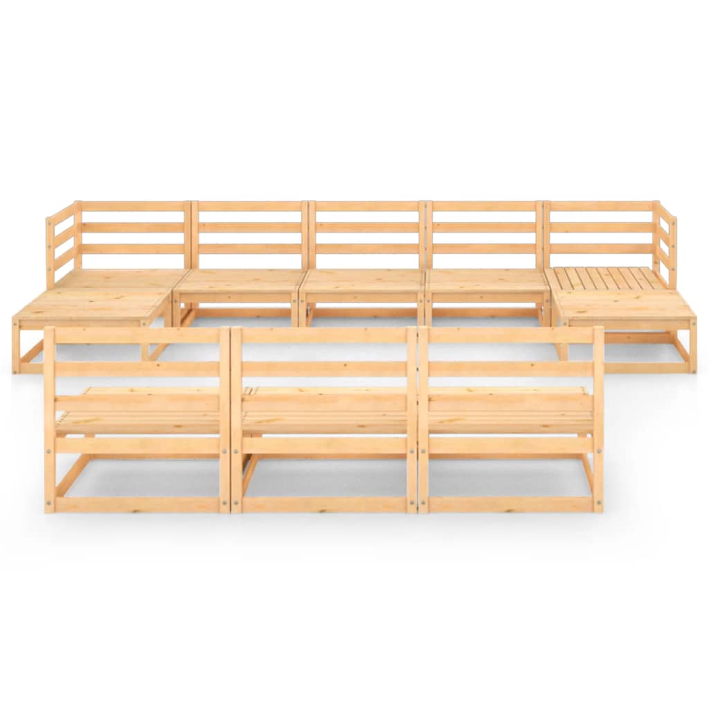 Σαλόνι Κήπου 10 Τεμαχίων από Μασίφ Ξύλο Πεύκου - PAKOBAZAAR