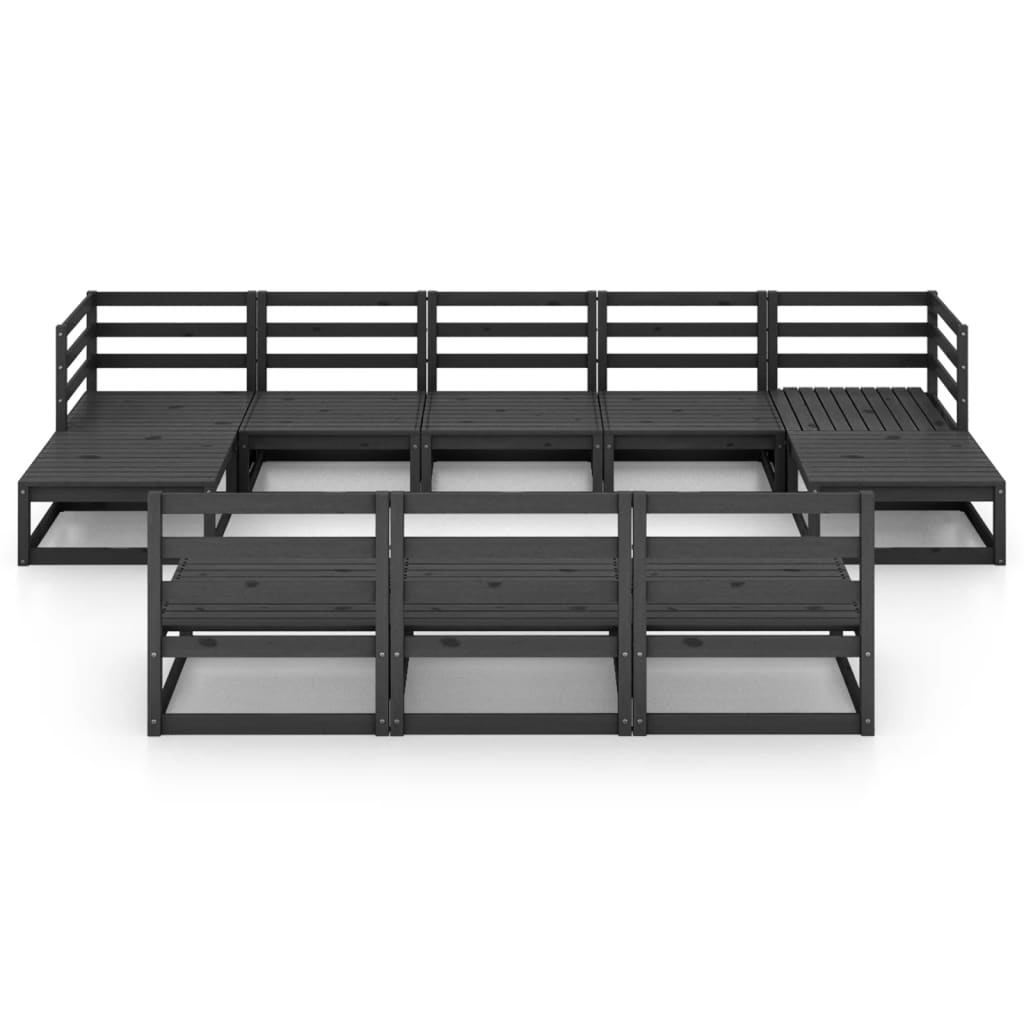 Σαλόνι Κήπου 10 Τεμαχίων από Μασίφ Ξύλο Πεύκου - PAKOBAZAAR