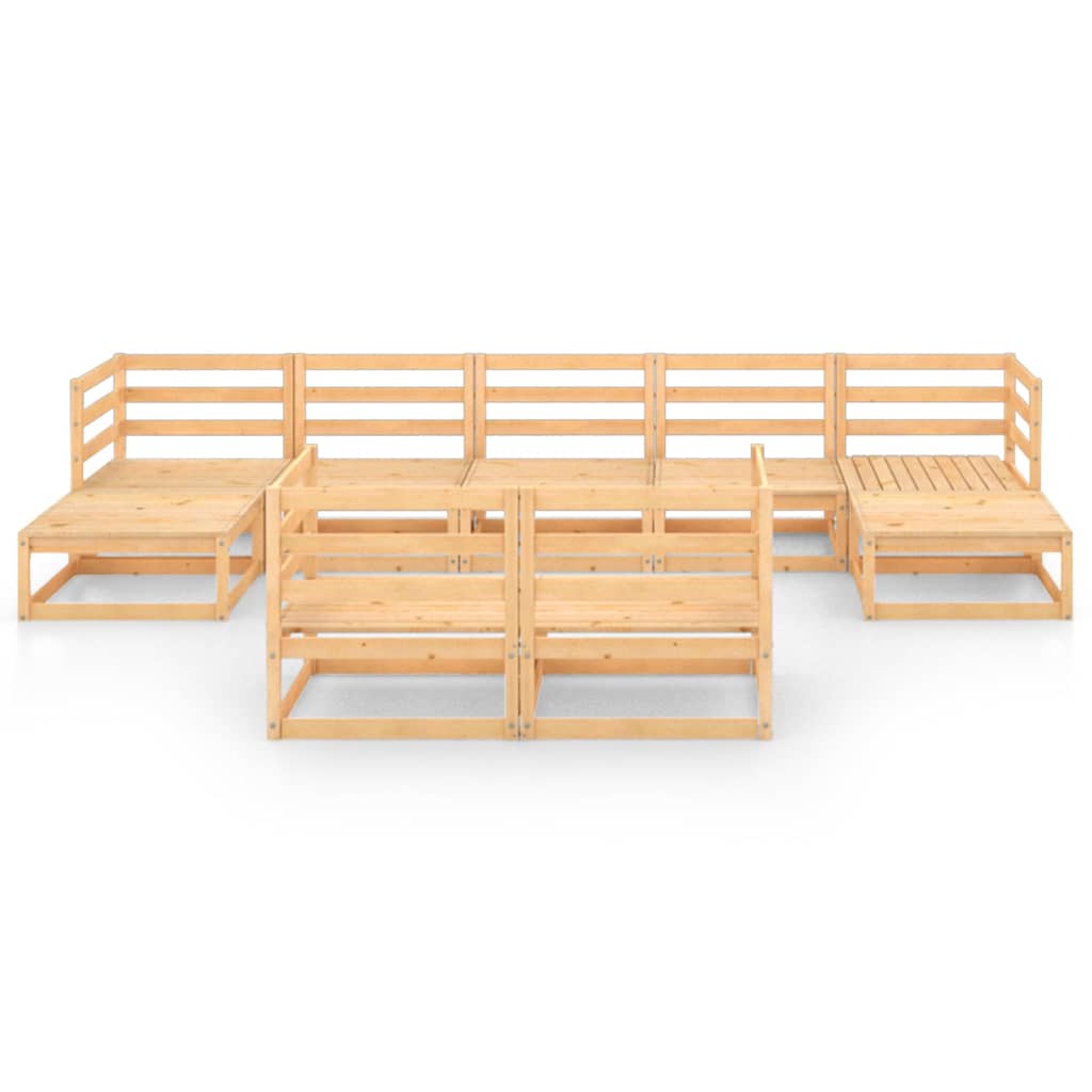 Σαλόνι Κήπου 9 Τεμαχίων από Μασίφ Ξύλο Πεύκου - PAKOBAZAAR