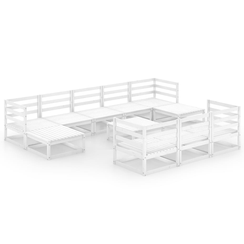 Σαλόνι Κήπου 11 Τεμαχίων από Μασίφ Ξύλο Πεύκου - PAKOBAZAAR