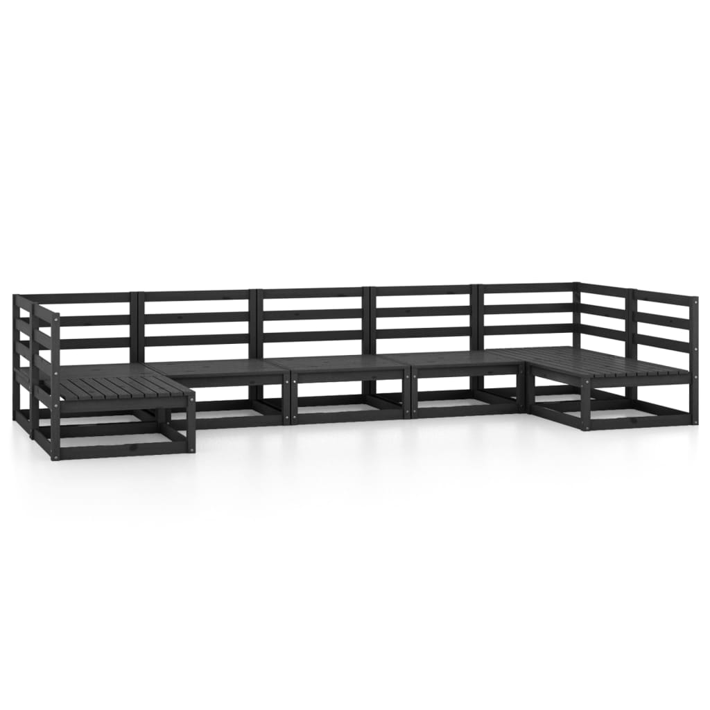 Σαλόνι Κήπου 7 Τεμαχίων από Μασίφ Ξύλο Πεύκου - PAKOBAZAAR