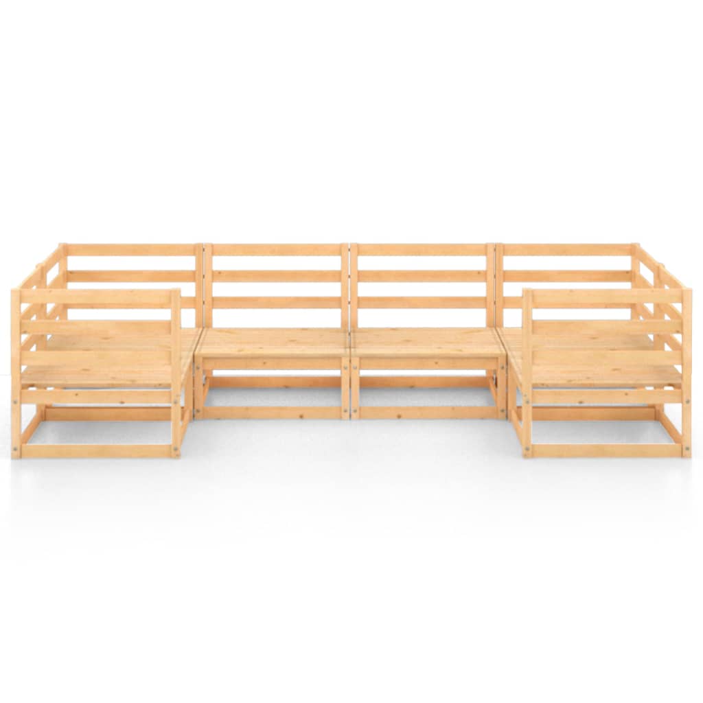 Σαλόνι Κήπου 6 Τεμαχίων από Μασίφ Ξύλο Πεύκου - PAKOBAZAAR