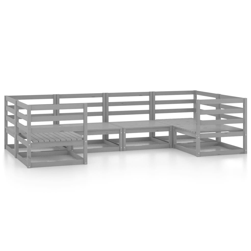 Σαλόνι Κήπου 6 Τεμαχίων από Μασίφ Ξύλο Πεύκου - Pakobazaar