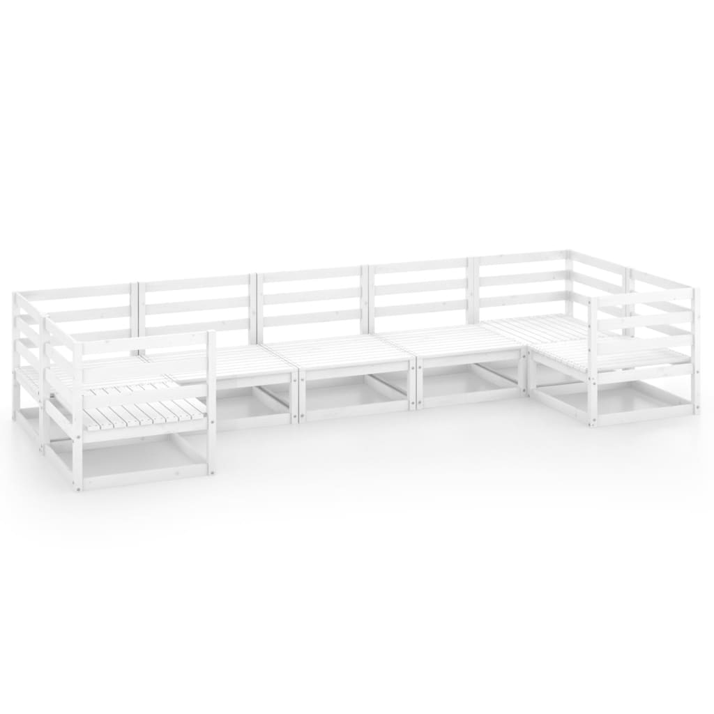 Σαλόνι Κήπου Σετ 7 Τεμαχίων από Μασίφ Ξύλο Πεύκου - Pakobazaar