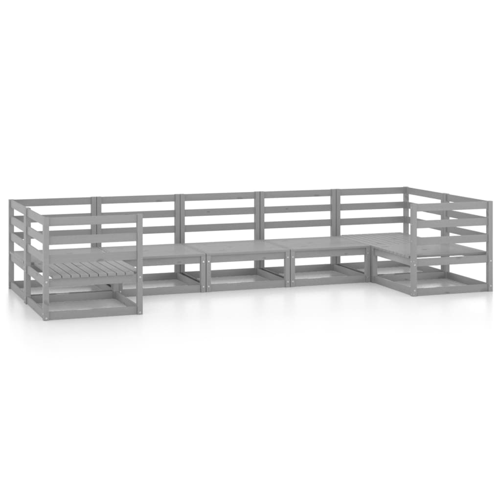 Σαλόνι Κήπου Σετ 7 Τεμαχίων από Μασίφ Ξύλο Πεύκου - PAKOBAZAAR