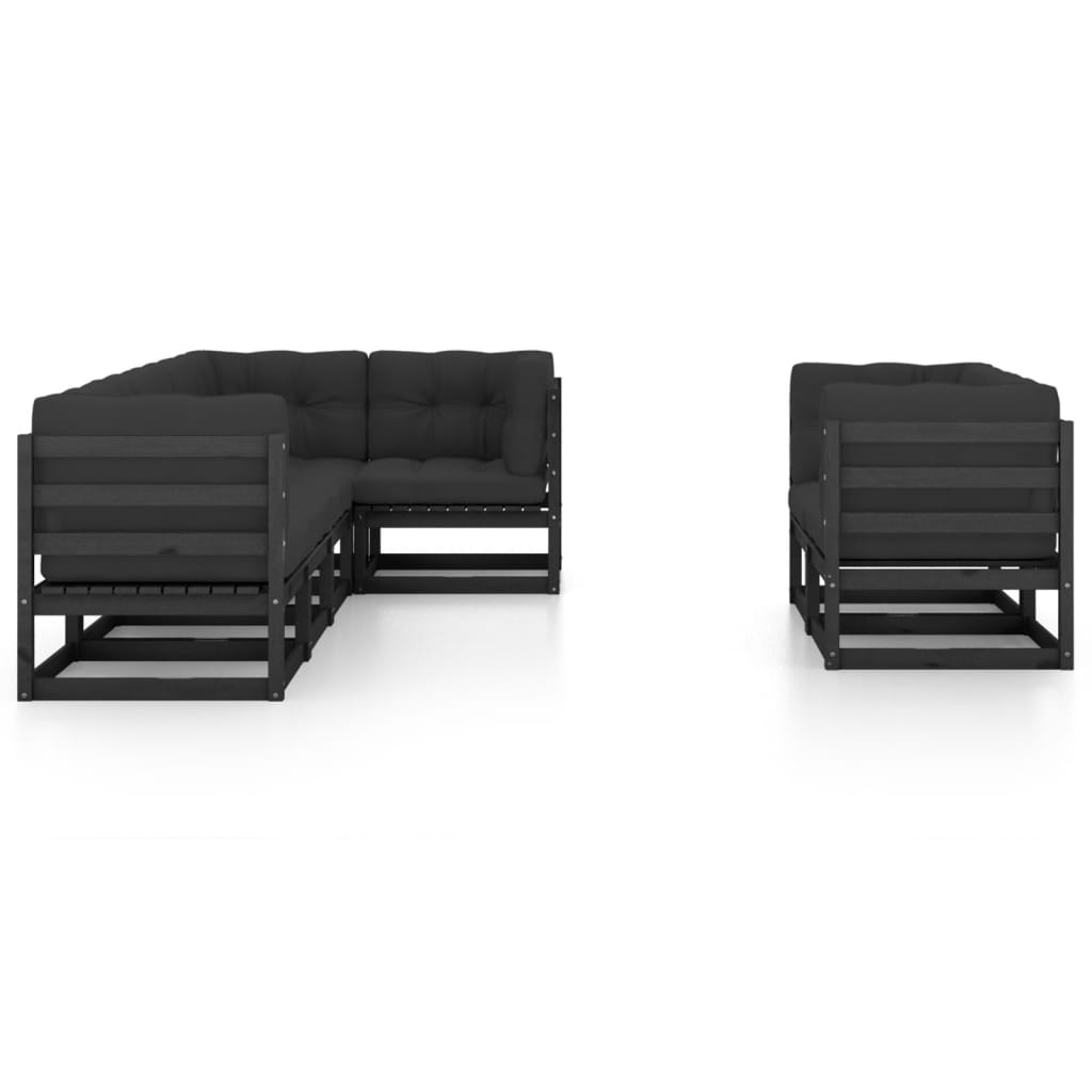 Σαλόνι Κήπου Σετ 7 Τεμαχίων από Μασίφ Ξύλο Πεύκου με Μαξιλάρια - PAKOBAZAAR