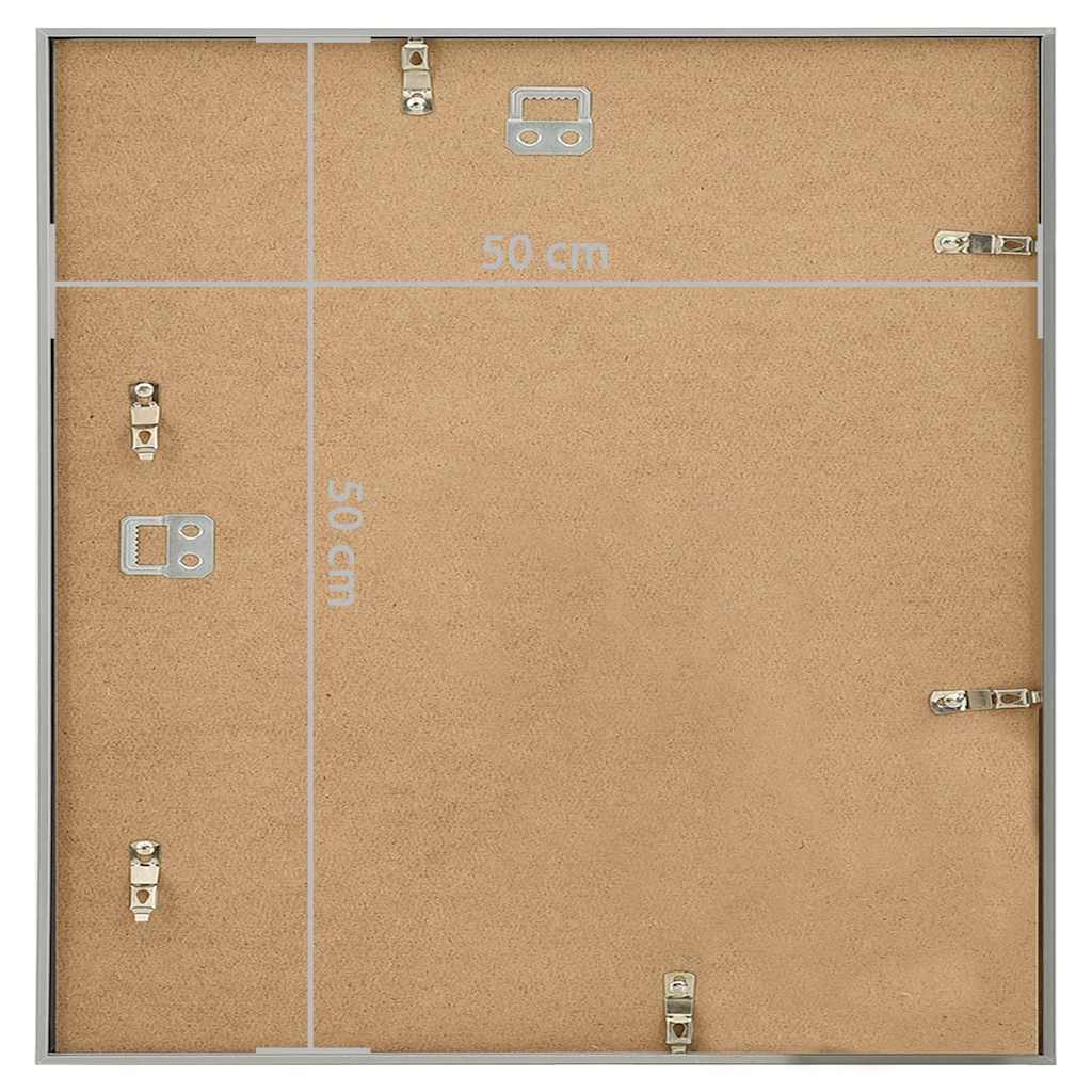 Κορνίζες Κολάζ για Τοίχο 3 τεμ. Ασημί 50 x 50 εκ. MDF