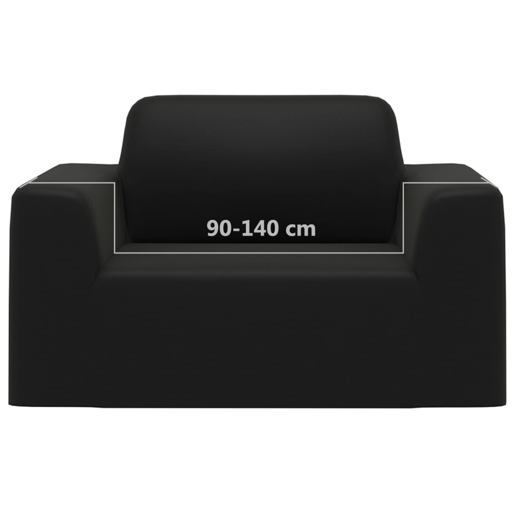 Κάλυμμα Καναπέ Ελαστικό Μαύρο από Πολυεστερικό Ζέρσεϊ