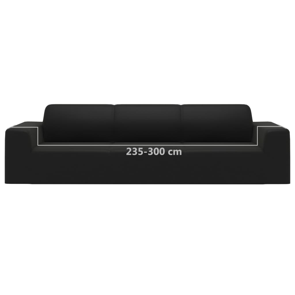 Κάλυμμα 4θέσιου Καναπέ Ελαστικό Μαύρο από Πολυεστερικό Ζέρσεϊ