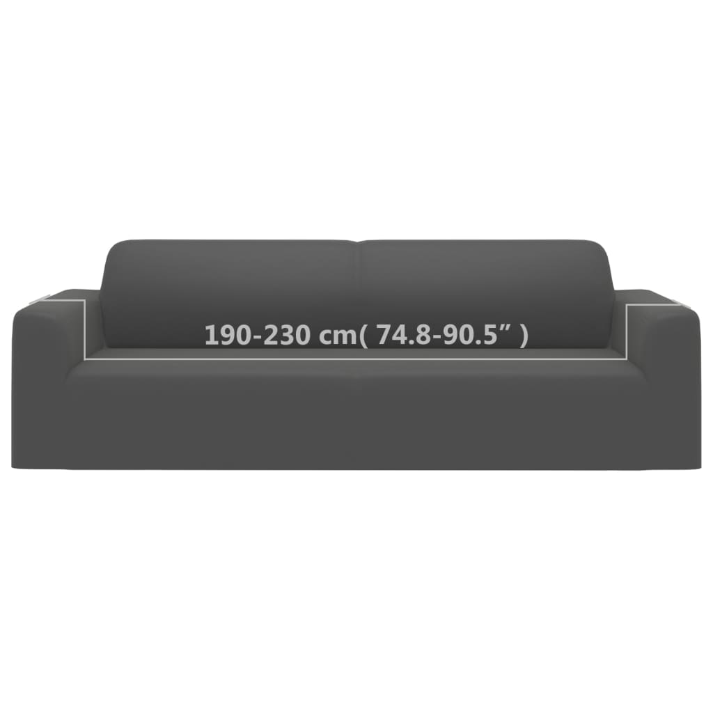 Κάλυμμα 3θέσιου Καναπέ Ελαστικό Ανθρακί από Πολυεστερικό Ζέρσεϊ