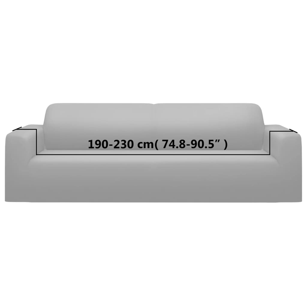 Κάλυμμα Τριθέσιου Καναπέ Ελαστικό Γκρι από Πολυεστερικό Ζέρσεϊ