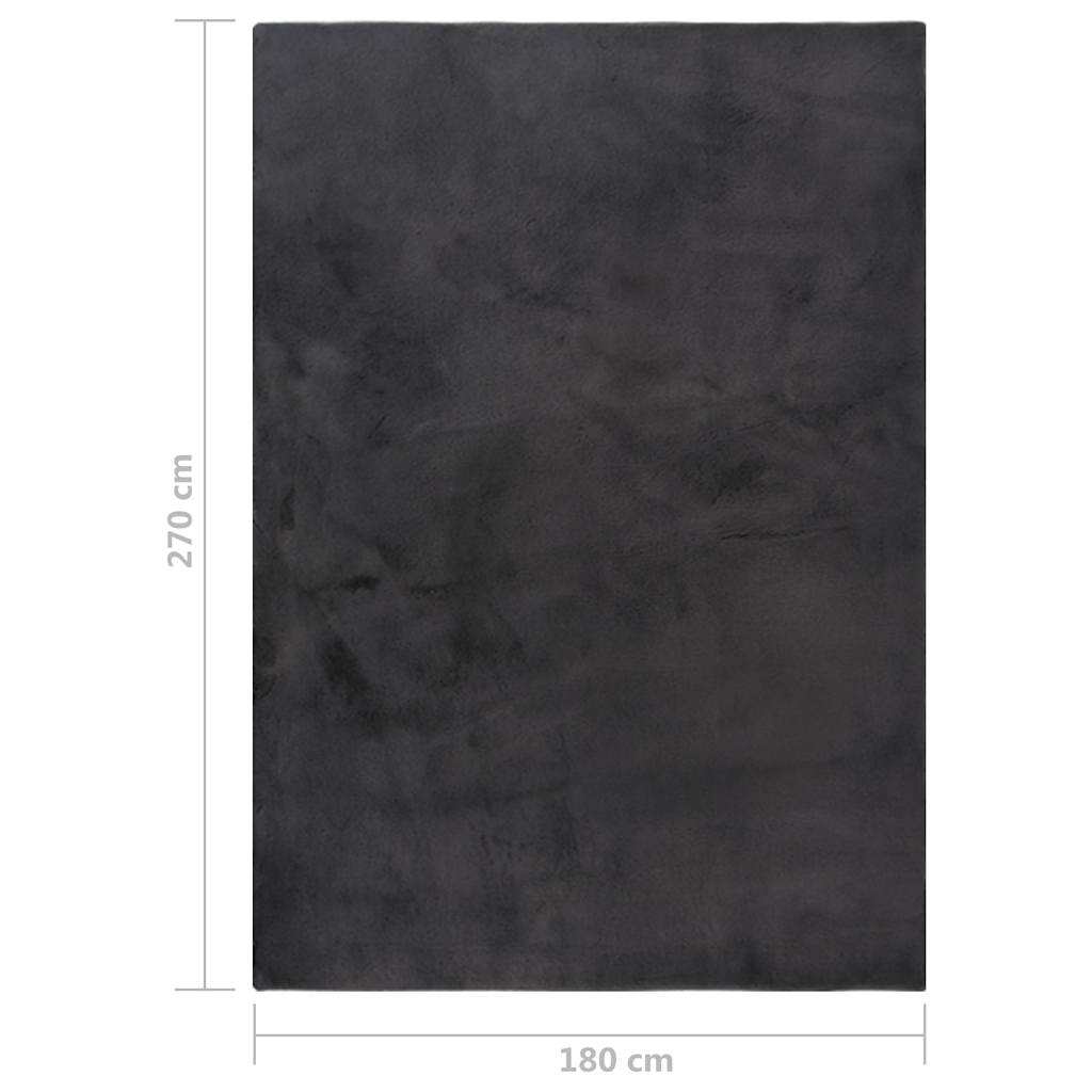 Χαλάκι Ανθρακί 180 x 270 εκ. από Συνθετική Γούνα Κουνελιού - Pakobazaar