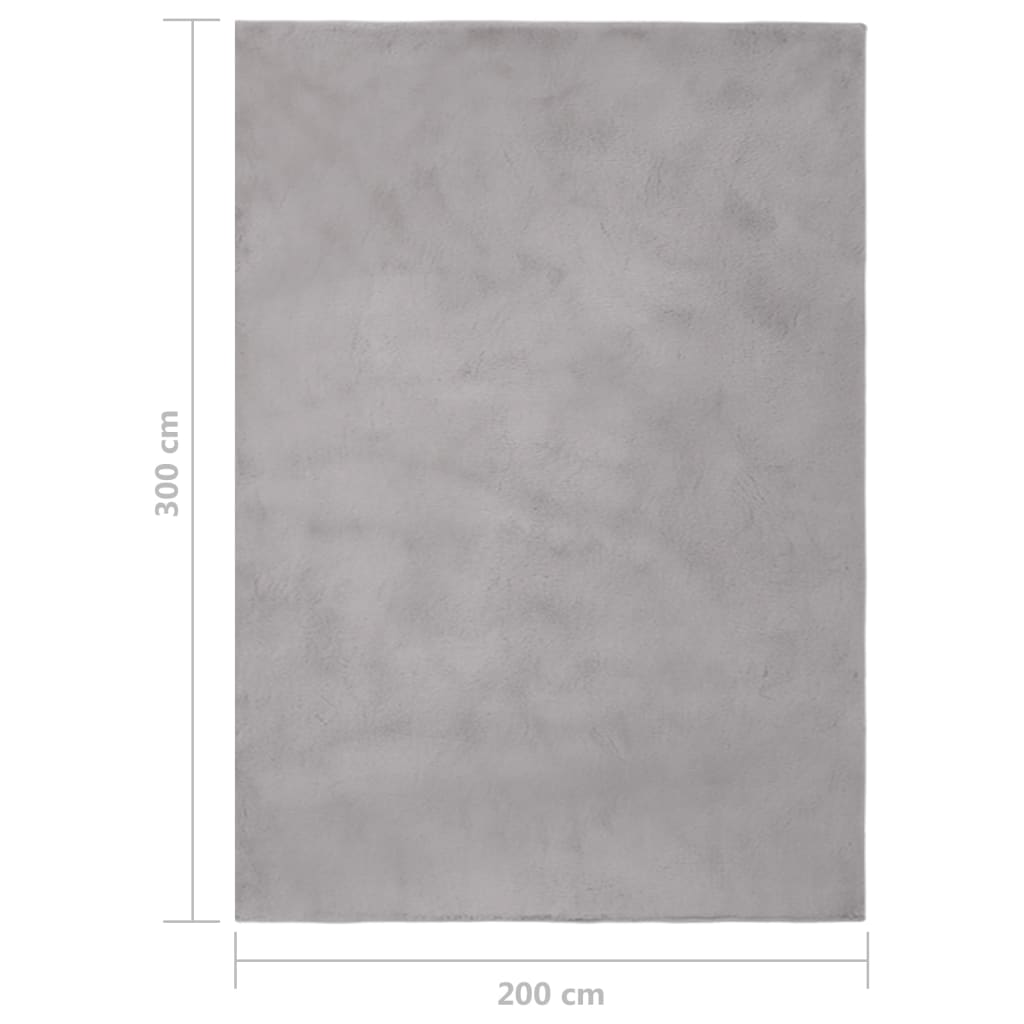 Χαλί Γκρι 200 x 300 εκ. από Συνθετική Γούνα Κουνελιού