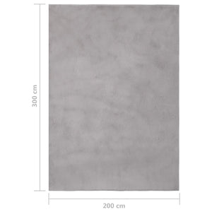 Χαλί Γκρι 200 x 300 εκ. από Συνθετική Γούνα Κουνελιού