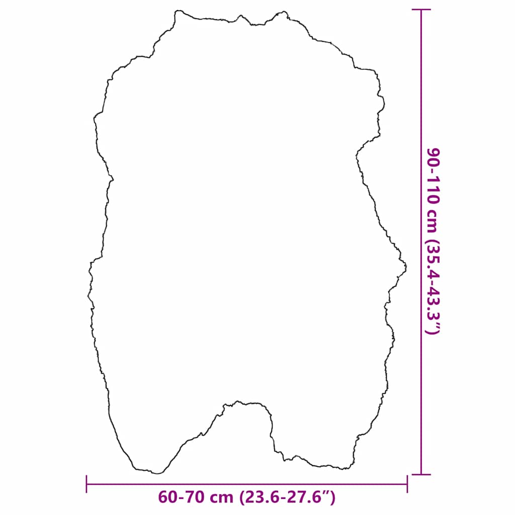 Ισλανδική Γούνα Προβάτου Μαύρη 70 x 110 εκ.