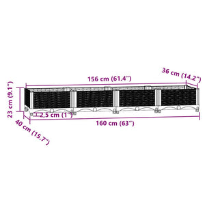 Ζαρντινιέρα 160 x 40 x 23 εκ. από Πολυπροπυλένιο