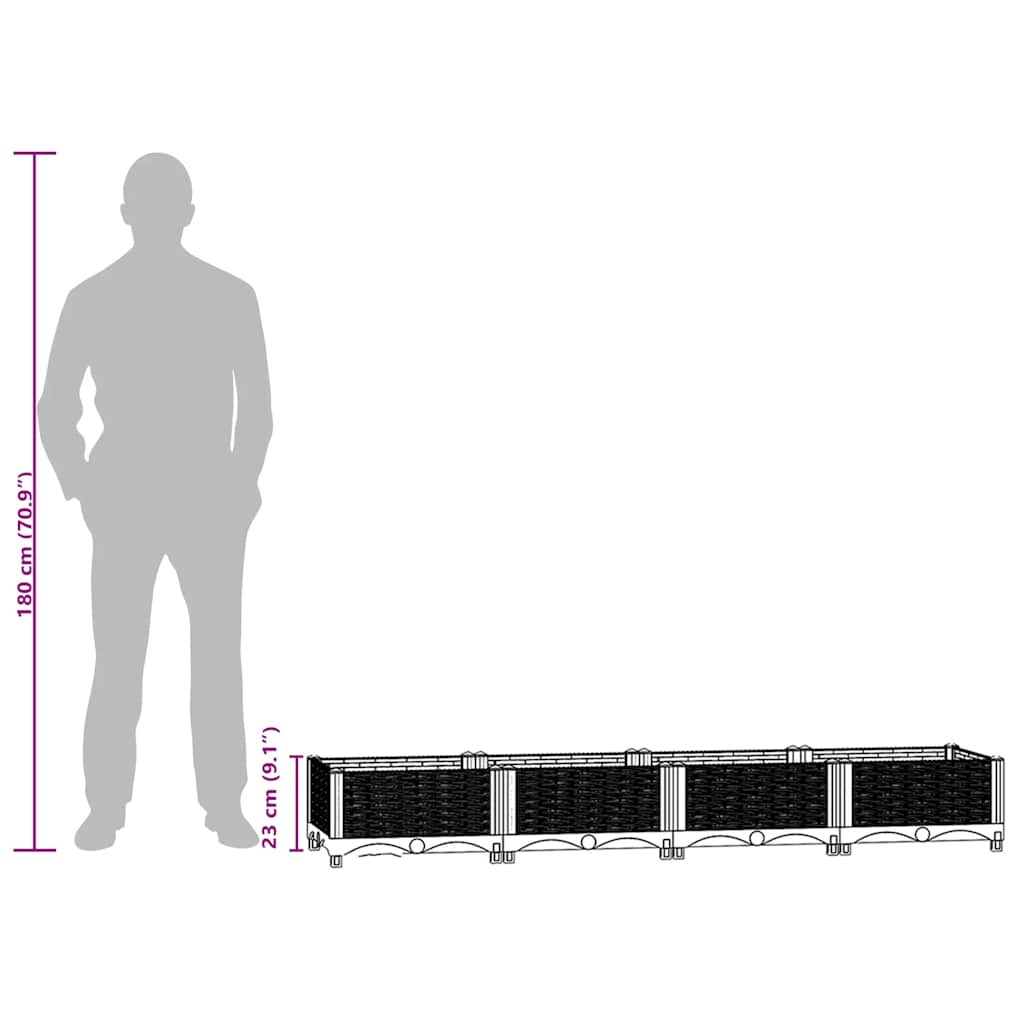 Ζαρντινιέρα 160 x 40 x 23 εκ. από Πολυπροπυλένιο