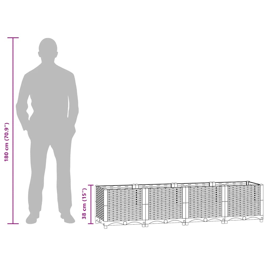 Υπερυψωμένο Κρεβάτι 160x40x38 εκ. από Πολυπροπυλένιο
