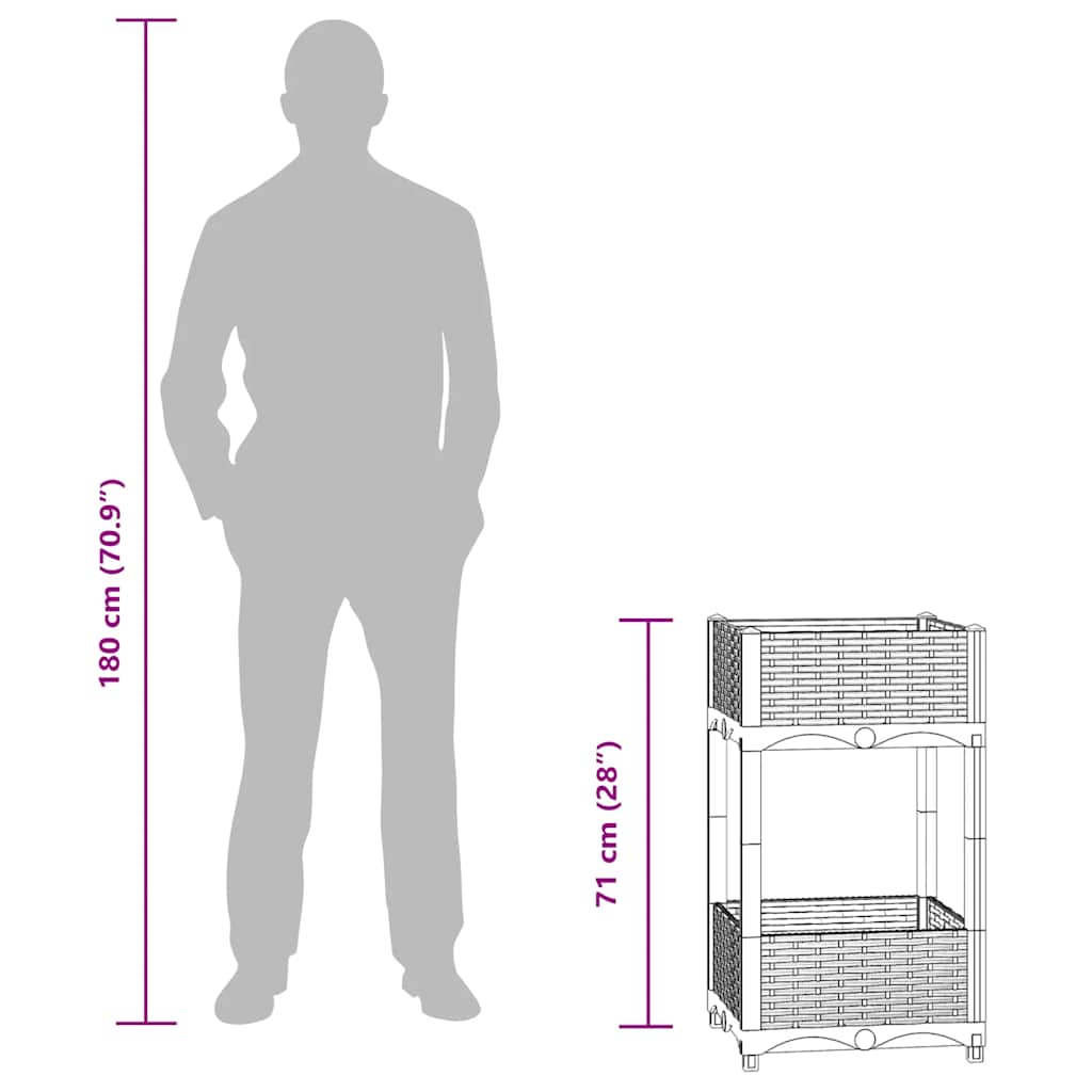 Ζαρντινιέρα 40 x 40 x 71 εκ. από Πολυπροπυλένιο