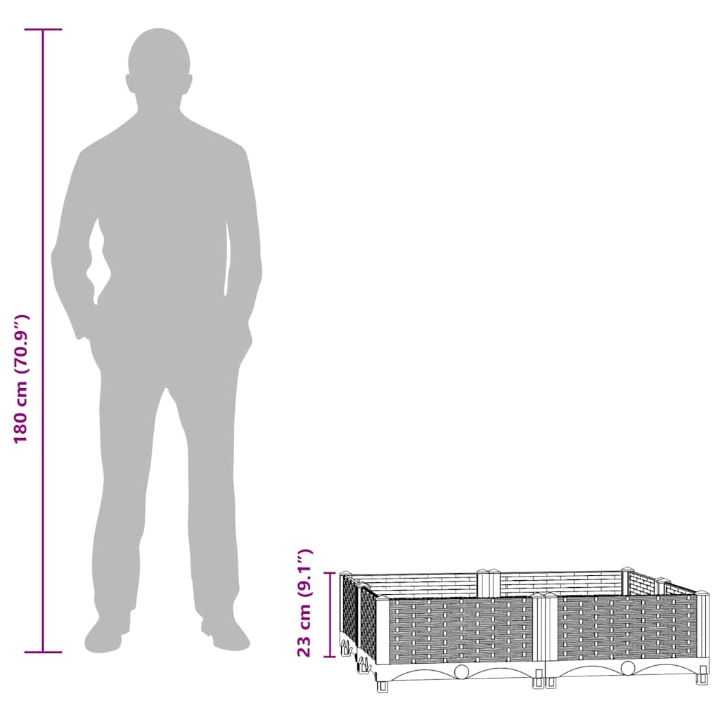 Ζαρντινιέρα 80 x 80 x 23 εκ. από Πολυπροπυλένιο
