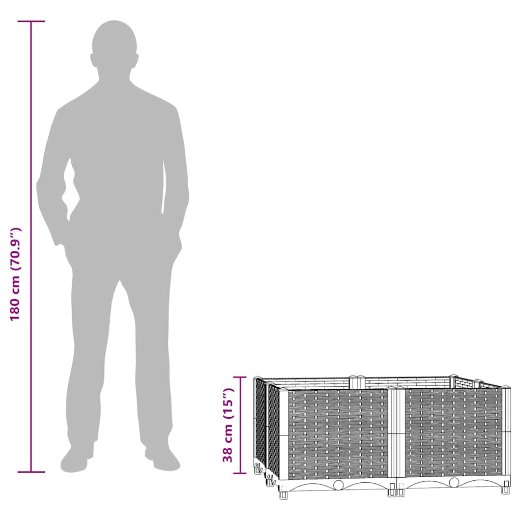 Ζαρντινιέρα 80 x 80 x 38 εκ. από Πολυπροπυλένιο